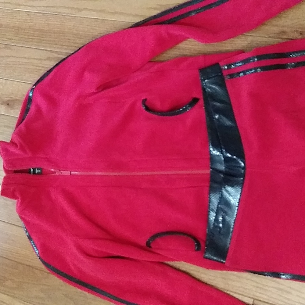 BEBE Sport Two Piece Sweat Suit, Women size M, Red